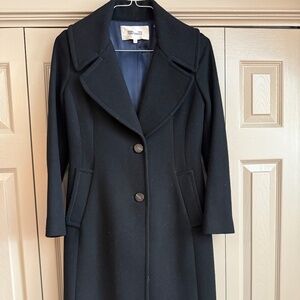 DVF Long Wool Coat Black